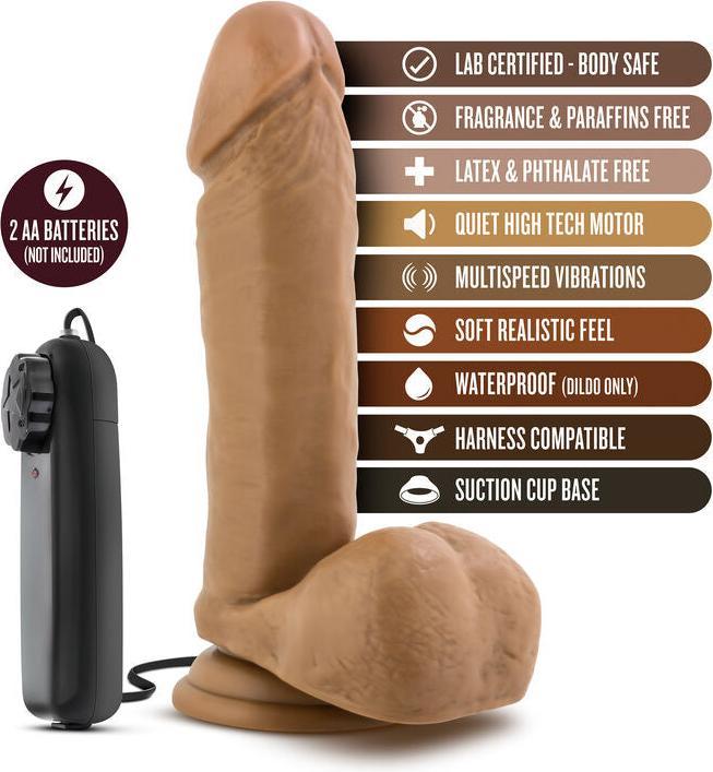 Actual product image Blush Coverboy - Soccer Champ - Vibrating 8 Inch Realistic Dildo - Suction Cup Base Harness Compatib