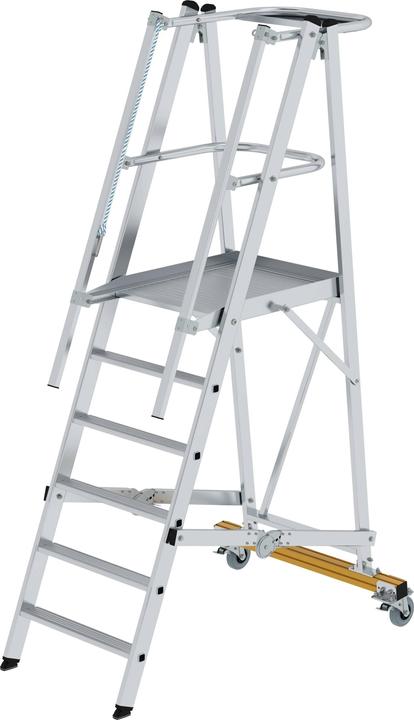 Produktbild Munk Plattformleiter klappbar und fahrbar 6 Stufen (Plattformleiter, 150 cm)