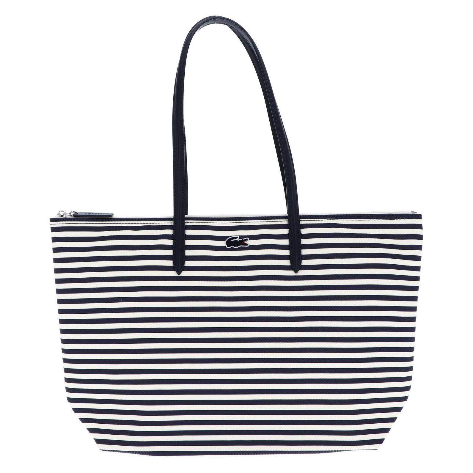 Lacoste, Damen, Handtasche, L.12.12 Concept Shopping Bag, Weiss, Blau