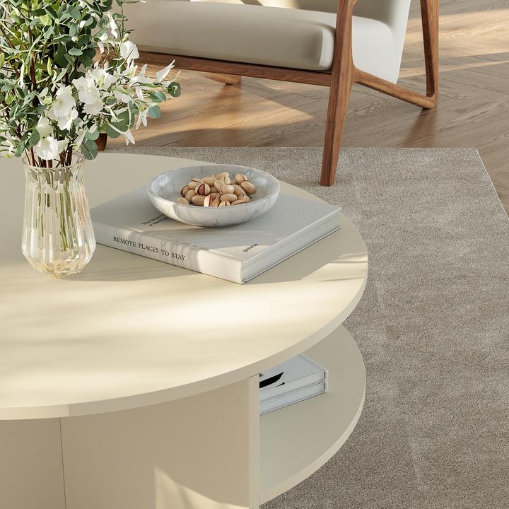 Image du produit En.Casa Couchtisch Reykhon Ø80x41 cm Sandfarben (80 x 41 cm)