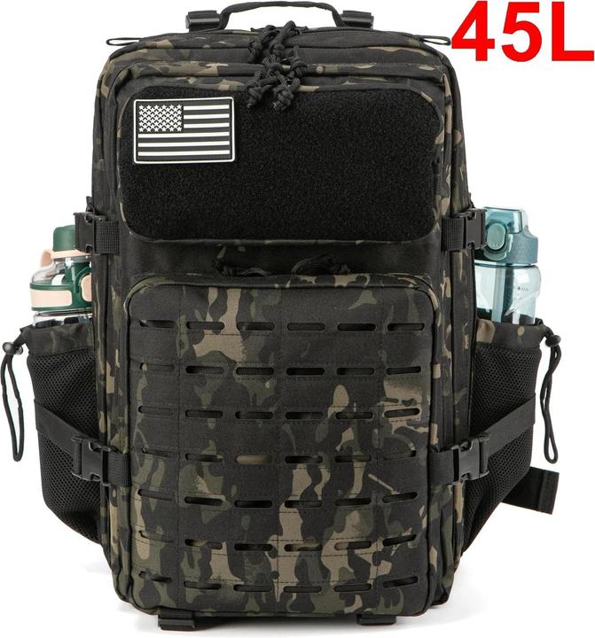 Only-Bags.Store Sac à dos tactique Outdoor Survival Bug Out Bag petit sac à dos scolaire Hking avec porte-boisson (25 l)