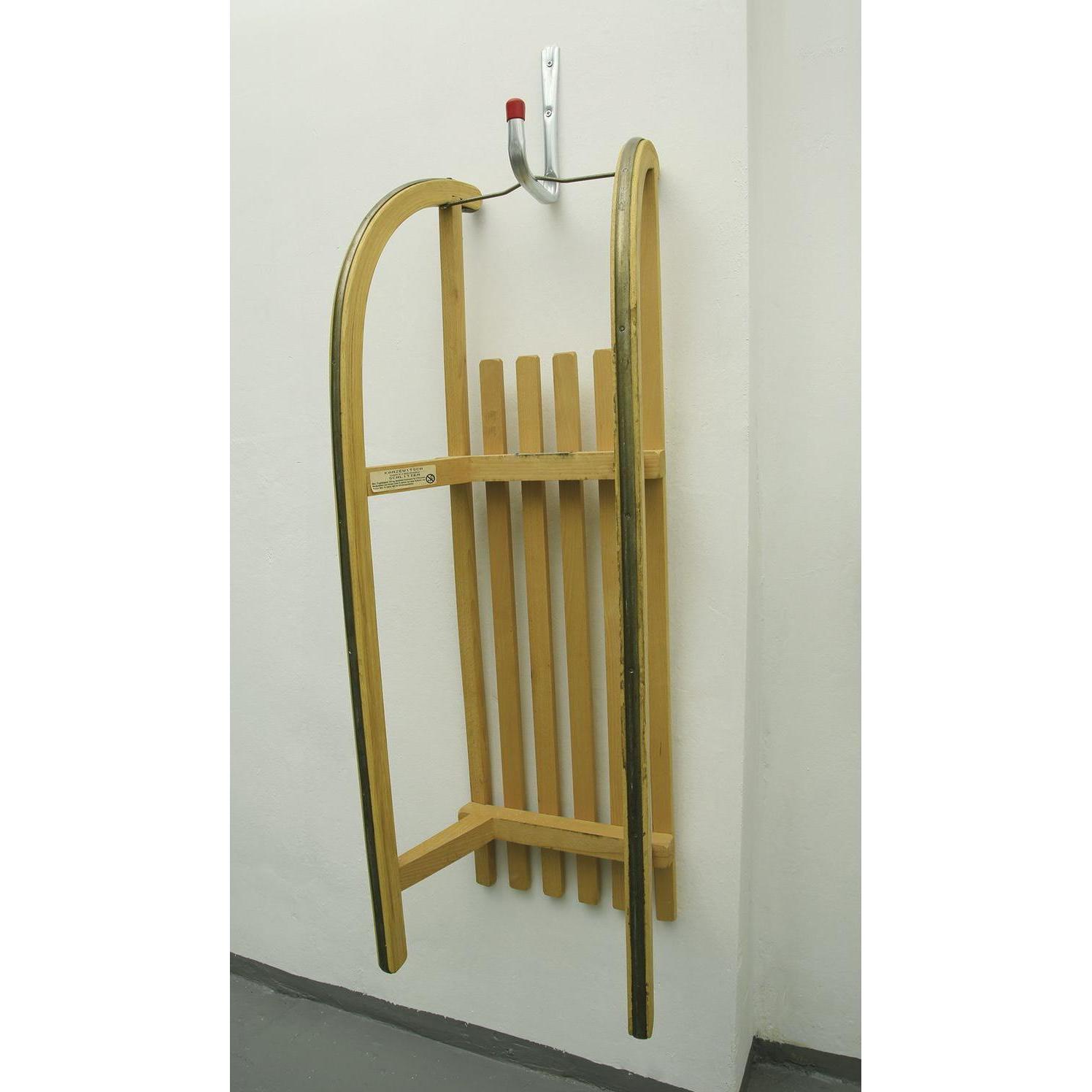 Thumbnail - Pohl, Garderobe + Kleiderhaken, Wandhaken U-Form Garagenhaken 120x82 mm verzinkt mit roten Endkappen 8 Stück