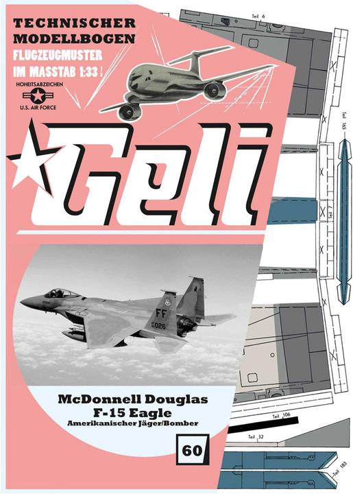 Geli mc donell douglas f-15 # 60 kartonnen model