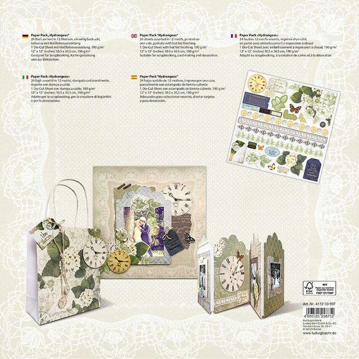Immagine prodotto Ursus Design carta ortensie (30,5 x 30,5 cm, 190 g/m²)