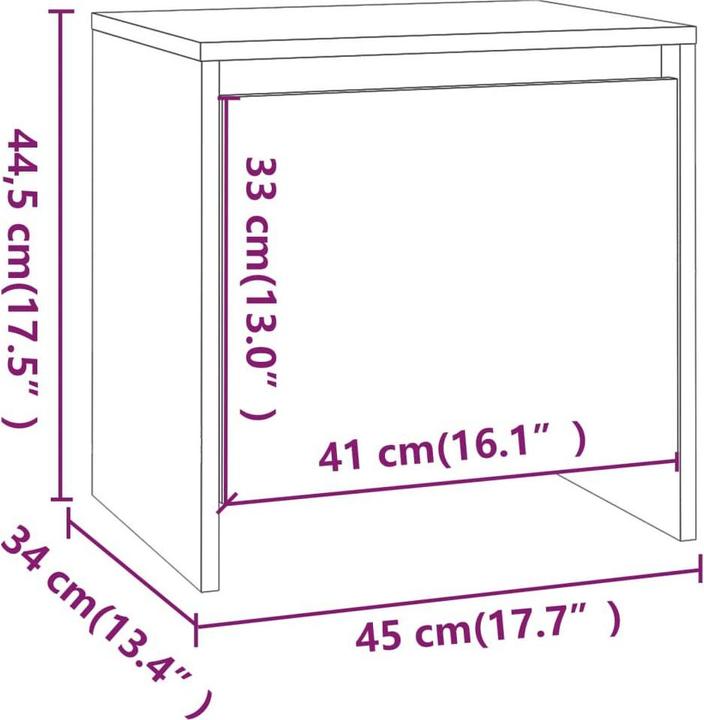 Produktbild vidaXL Nachttisch (45 x 34 x 44.50 cm)