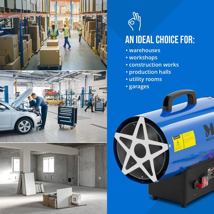 Produktbild MSW Gasheizer Gasstrahler Gas Heizgebläse manuelle Zündung Gaskanone 15000 W 160 m² (15000 W)