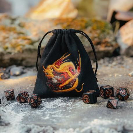 Actual product image Q Workshop BDRA171 - Dragon black & adorable, dice bag