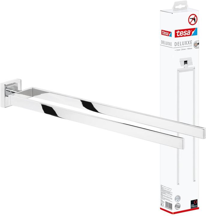 Actual product image tesa DELUXXE Towel rail two-arm incl. adhesive solution without drilling