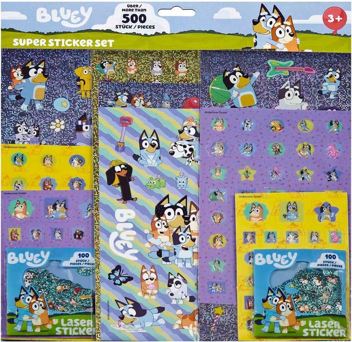 Undercover Super Sticker Set Bluey - 500+ Stück.