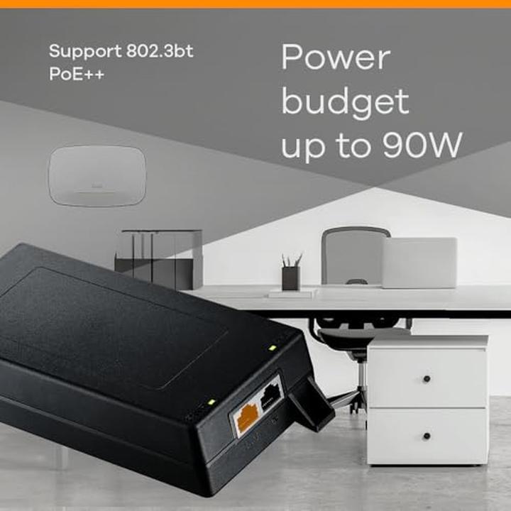 Actual product image Zyxel PoE12-90W PoE Injector MultiGig 1/2.5/5/10Gb Single (802.3bt (PoE++), 90 W)