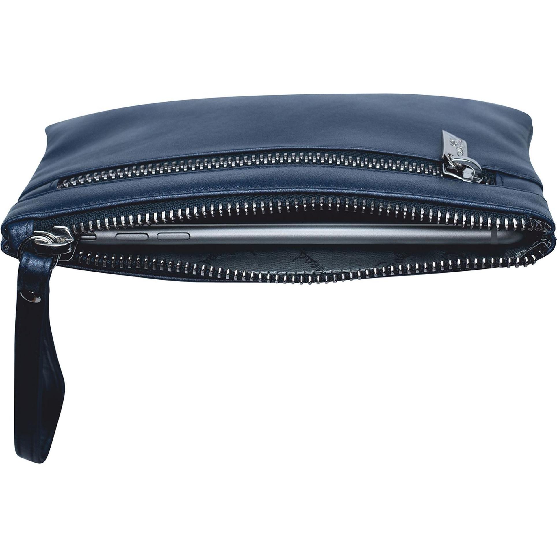 Thumbnail - Golden Head, Handtasche, Valencia Herrentasche RFID Schutz Leder 18 cm, Blau