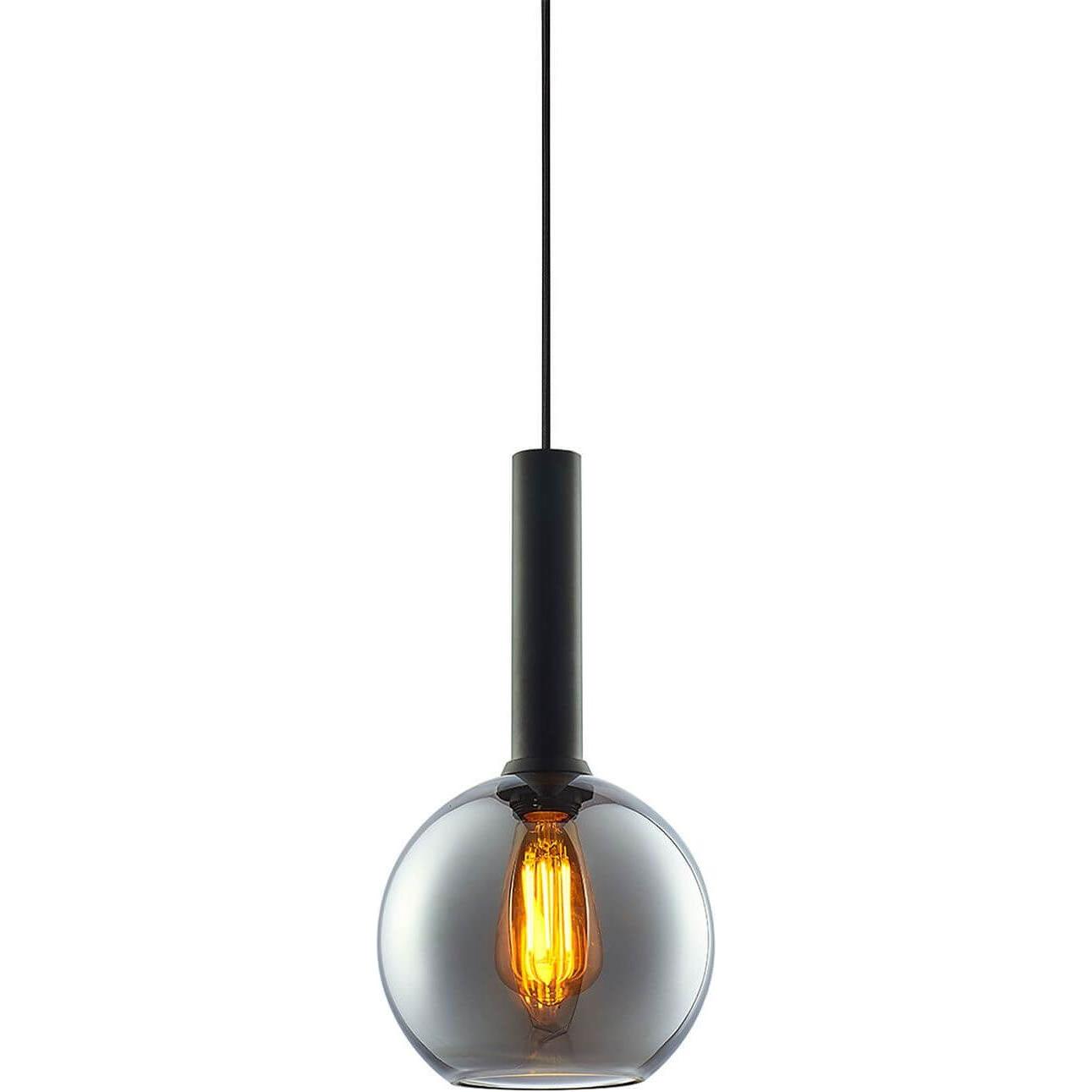 Isoled, Pendelleuchte, Pendelleuchte, black round Glas, E27, 20cm, 50-300cm, exkl. Baldachin (E27)