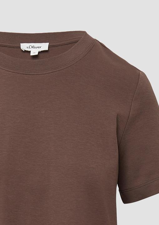 Produktbild S.Oliver T-Shirt Verkürztes T-Shirt aus Interlockjersey (46)