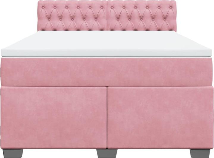 Image du produit vidaXL Bo x lit de saut avec matelas 160 x 200 cm velours (160 x 200 cm)