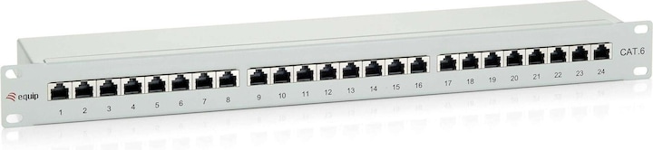 equip 19" Patchpanel: 24 Port, 1HE, grau
