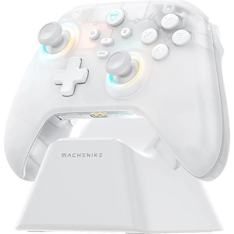 Machenike G3 V2 Kabelloser Gamecontroller mit Ladestation – Weiss, Controller gaming, Bianco