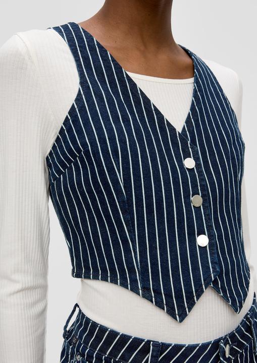 Image du produit S.Oliver Indoor-Weste Gestreifte Weste aus Denim
