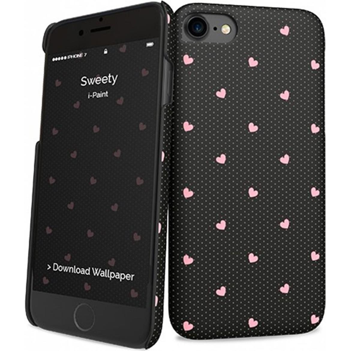 I-Paint Hard Case für iPhone 7/ 8 Sweety (Apple iPhone 8, Apple iPhone 7), Smartphone Hülle, Pink, Schwarz