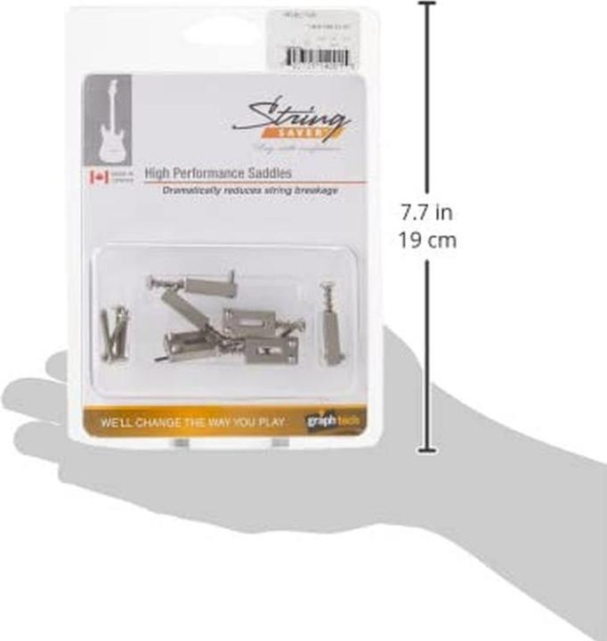 Actual product image Graph Tech Tech String Saver PG-8000-00 Brushed Steel brugzadels voor ST- en TE-stijl gitaar (set van 6)