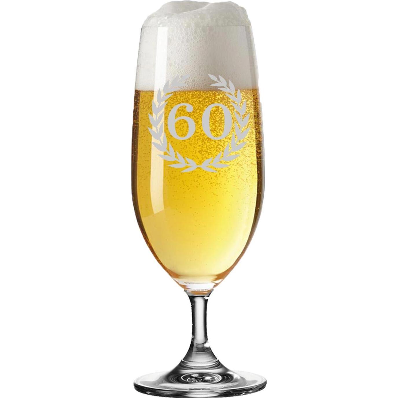 Luxentu, Biergläser, Biertulpe / Pilsglas mit Gravur 60. Jubiläum (0.36 l, 1 x)