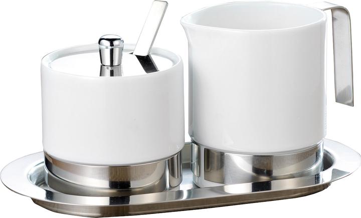 Esmeyer ADAM sugar milk set Dimensions: 20 x 11.5 cm (w x l) Material: Porcelain/stainless steel (0.25 l)