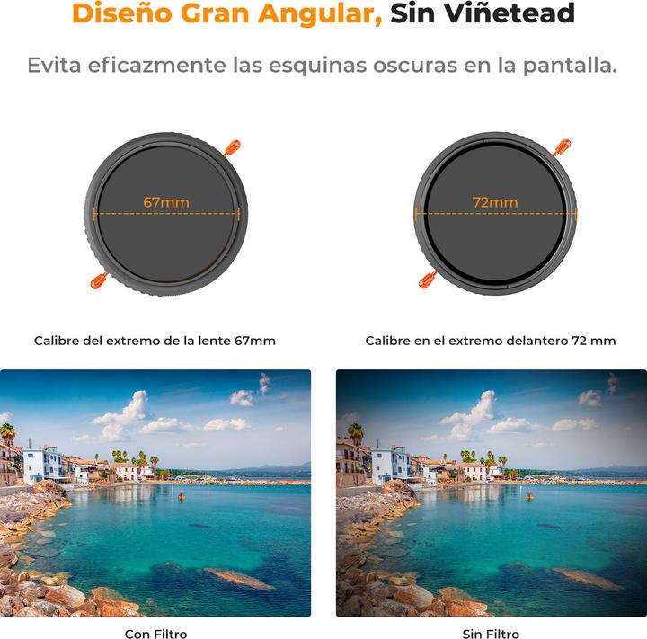 Produktbild K&F Concept 72MM 2 in 1 CPL+Variable ND2ND32 Lens Filter 18Layers Blue Coated, without Black Cross (C Series) (ND- / Graufilter, 72 mm)