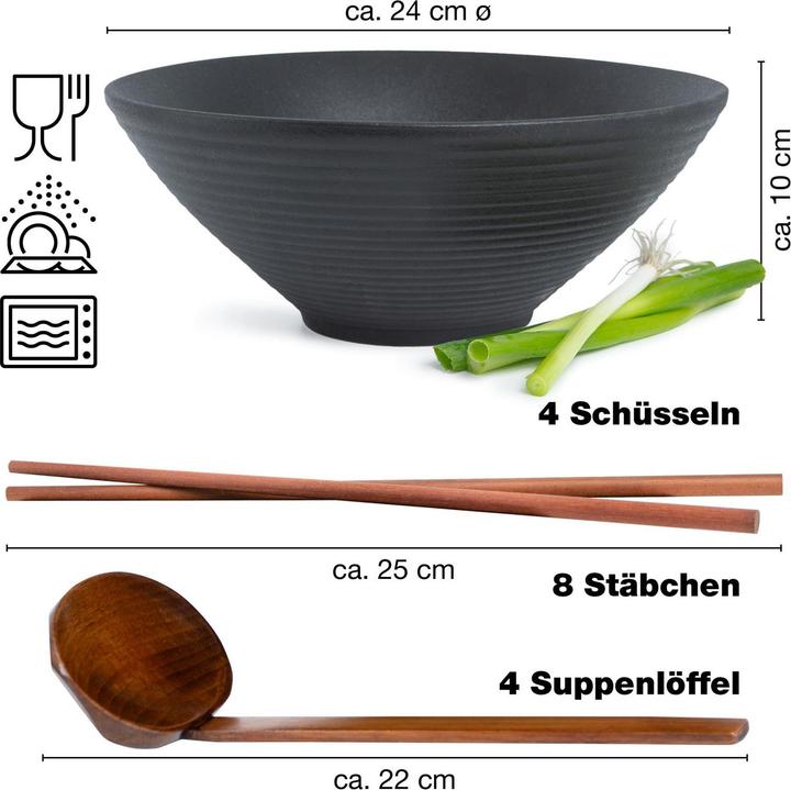 Actual product image Moritz & Moritz Schalen mit Essstäbchen (24 cm, 0.70 l, 4x)