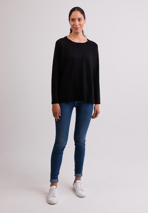 Actual product image Cash-Mere Kaschmir Rundhals Pullover mit Seitenschlitzen (XS, XL)