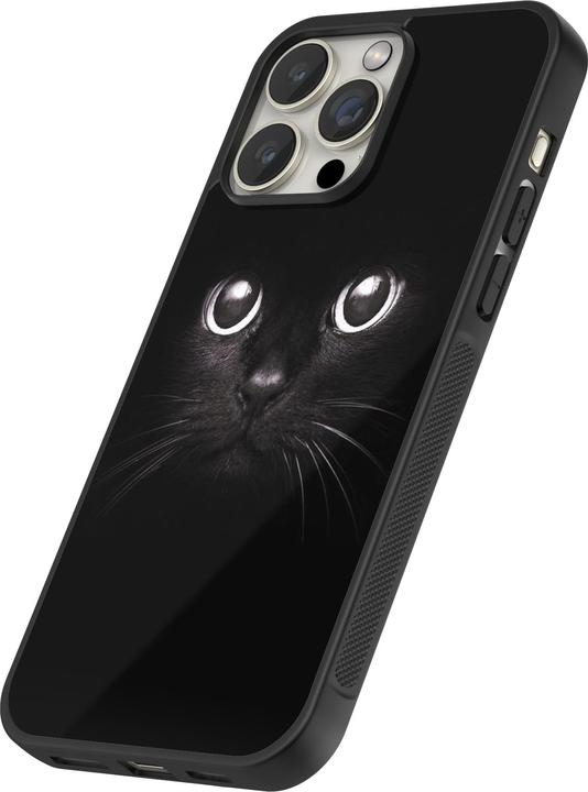 Actual product image PhoneLook Coque Silicone rigide noir Cat eyes (Apple iPhone 15 Pro Max)