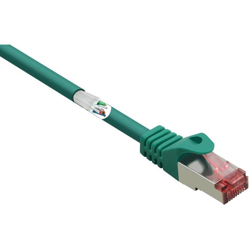 Renkforce RF-5372558 RJ45 Netzwerkkabel, Patchkabel CAT 6 S/FTP 3.00 m Grün mit (S/FTP, CAT6, 3 m), Netzwerkkabel