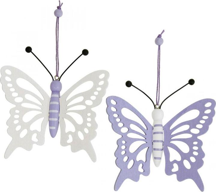 Viana Dekohänger Holz Schmetterlinge 4er Set für vielseitige Frühlingsdeko