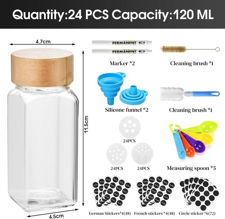 Actual product image Twbest Gewürzgläser-Set (0.12 l)