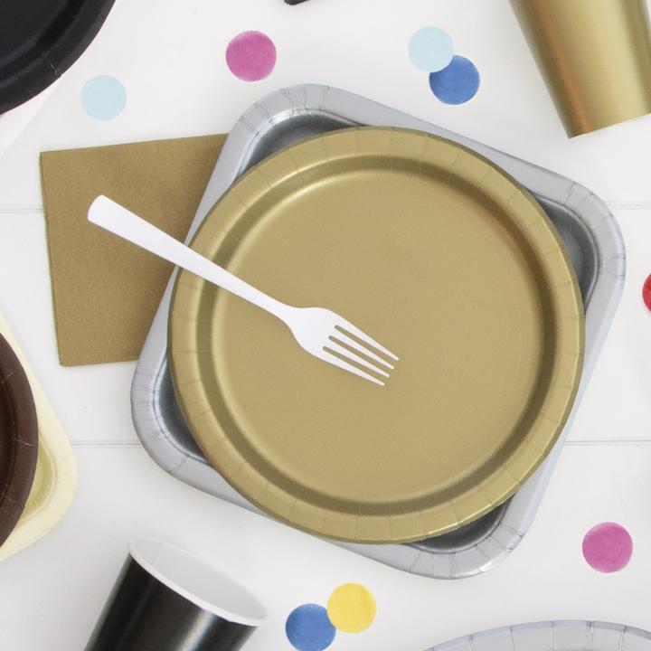 Actual product image Unique Gold Paper Plate 22cm (8pcs) (8 x)