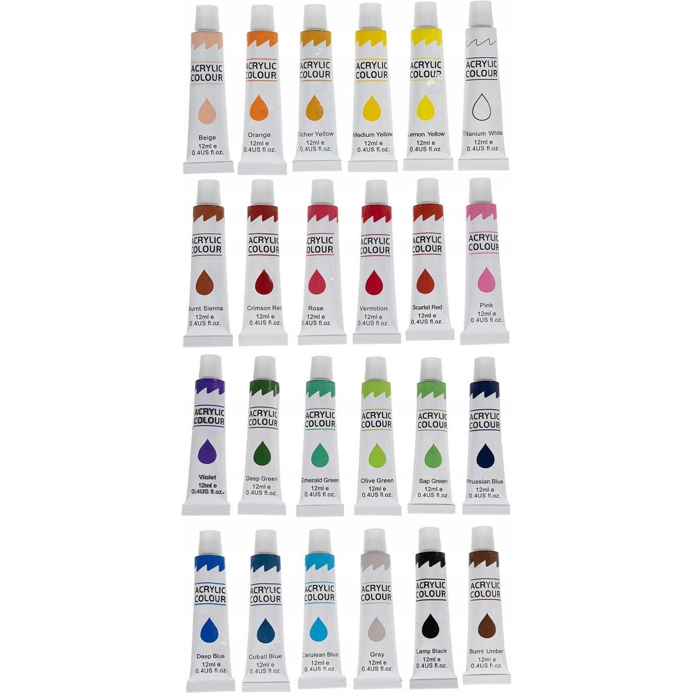 Thumbnail - Maaleo, Künstlerfarbe + Bastelfarbe, Acrylfarben - 24 Stück - 12 ml (Mehrfarbig, 12 ml)