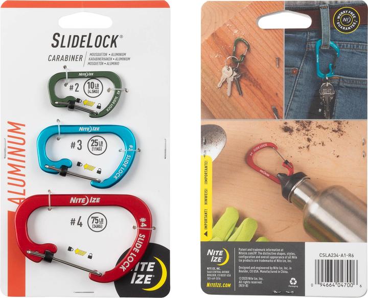 Immagine prodotto Nite Ize SlideLock Alluminio Combo 3 pezzi.