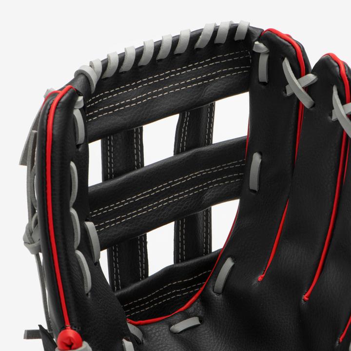 Produktbild Kipsta Damen/Herren Baseball Handschuh Rechtswerfer - BA100 schwarz/rot (11.50")