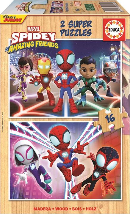 Produktbild Educa Disney Spidey 2x16 Teile Holzpuzzle (16 Teile)