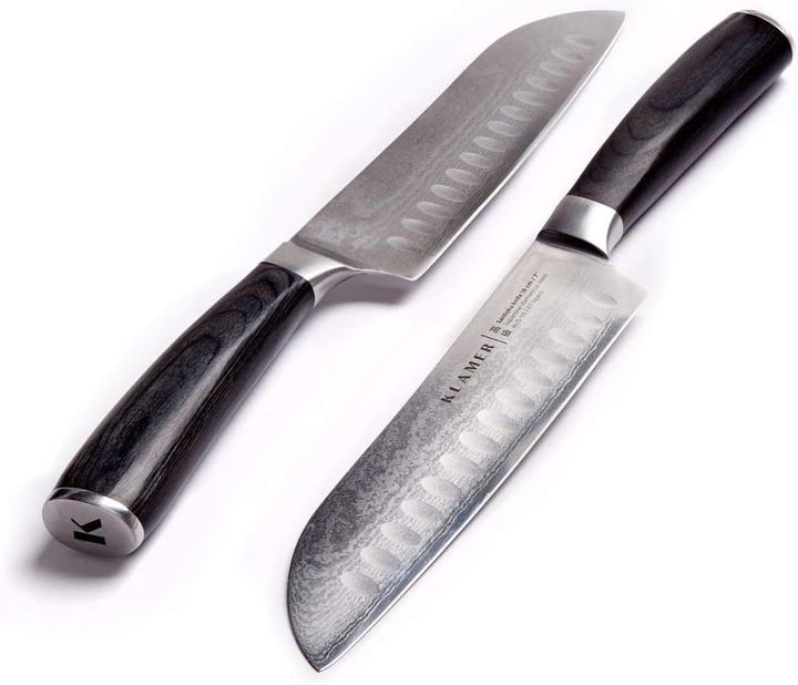 Image du produit KLAMER Santoku Damastmesser 18 cm Kochmesser (18 cm)