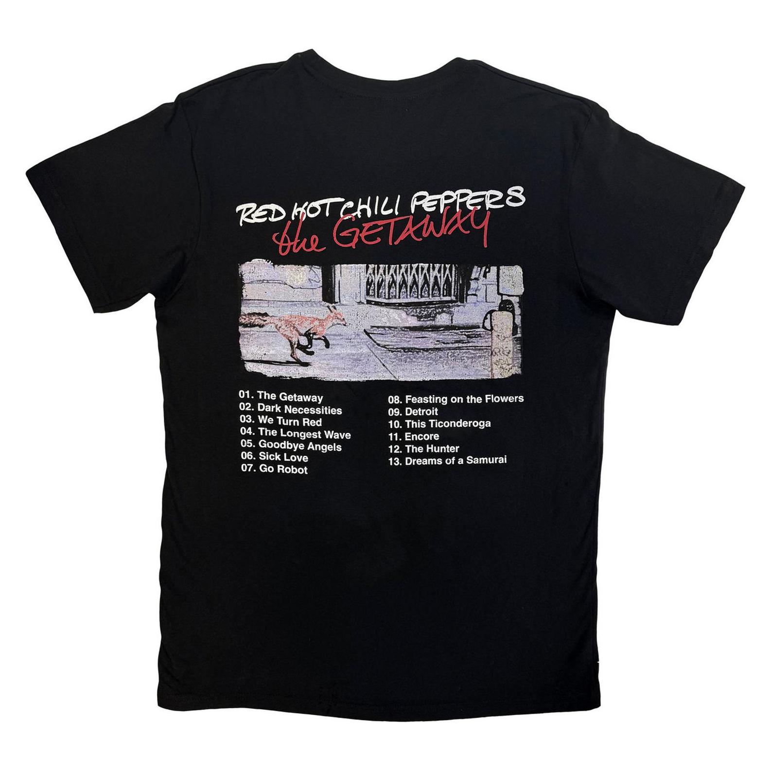 Red Hot Chili Peppers Unisex Adult The Getaway Tracklist T-Shirt (XL)