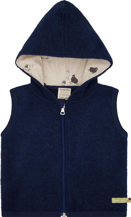 Actual product image loud + proud Babys & Kinder Wollfleece-Weste mit Kapuze (98, 104)