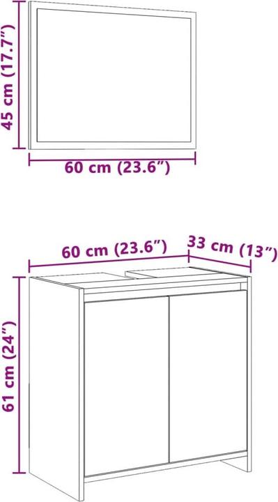 Actual product image vidaXL 2-tlg. Badmöbel-Set