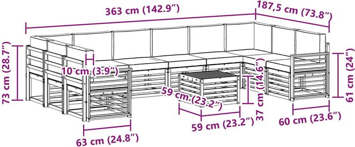 Produktbild vidaXL Outdoor-Sofa