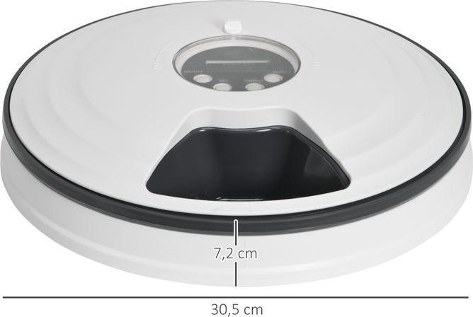Immagine prodotto Swisshandel24 Mangiatoia automatica a 6 scomparti per cani gatti distributore automatico di cibo programmabile a (0.13 l)