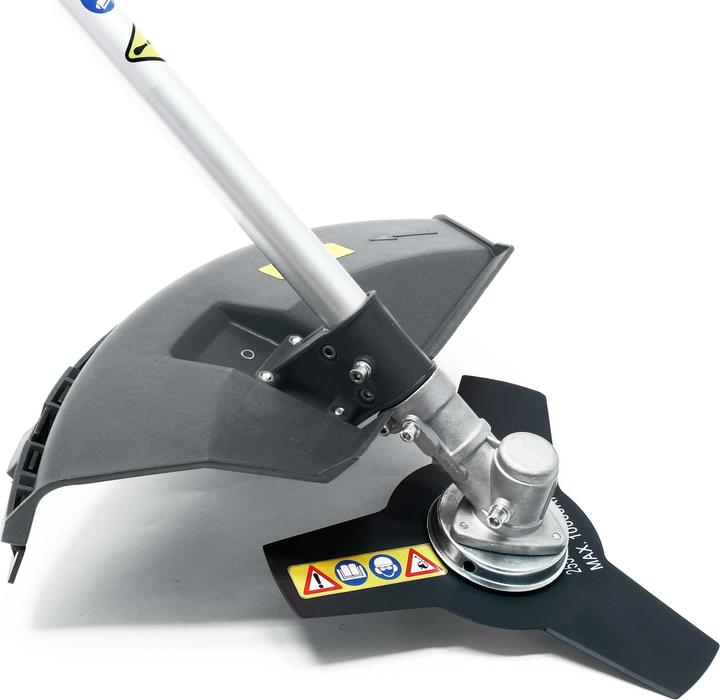 Produktbild Wiltec 5in1 Benzin Multitool 1,76PS Rasentrimmer Heckenschere Hochentaster Sense Garten (Metallschneideblatt)