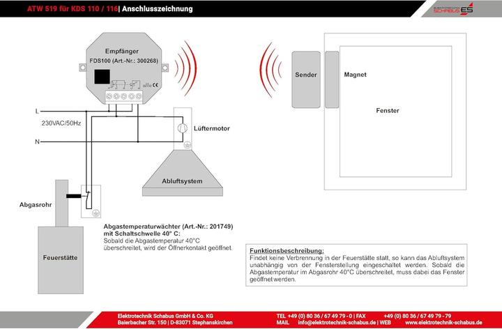 Actual product image Schabus Exhaust gas temperature monitor 40°