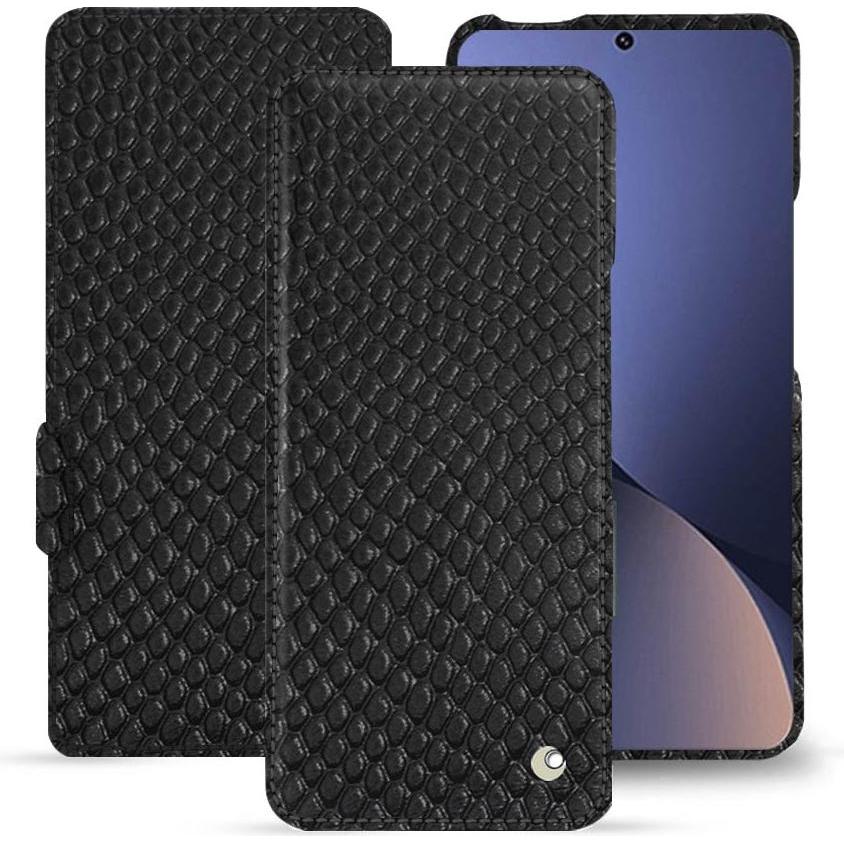 Noreve Lederschutzhülle horizontal (Xiaomi 12 Pro), Smartphone Hülle, Schwarz