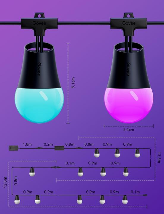 Image du produit Govee Smart RGBIC LED Lichterkette (30 m)