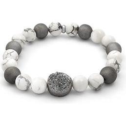 Beneto, Armschmuck, Bead bracelet made of agate and howlite MINK123 - Length: 19 cm, (19 cm)