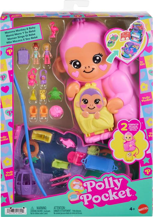 Polly Pocket Play set monkey mum and baby