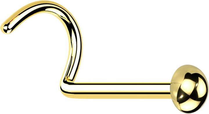 Produktbild Star Piercing Nasenstecker gebogen vergoldet mit Kuppel (ohne Messing, Titan)